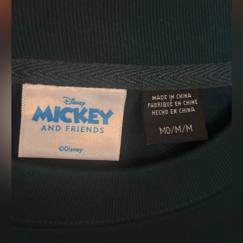 Mickey Mouse Green Sweatshirt Medium NWOT - Picture 4 of 5